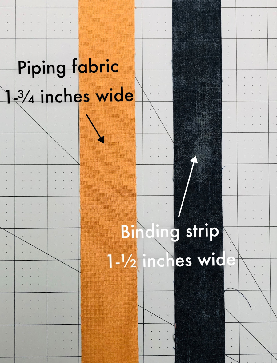 Binding and Piping strip width.