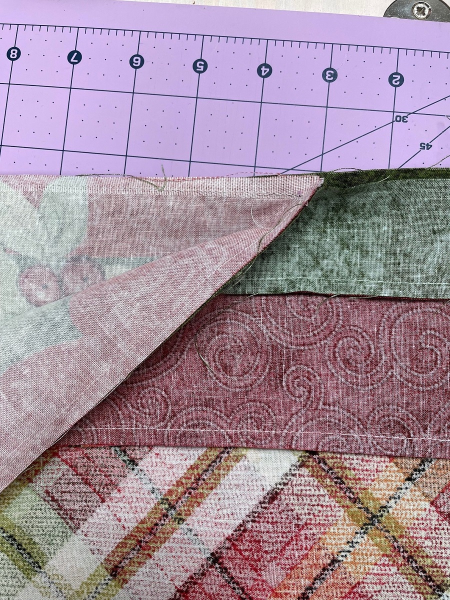quilt folded at angle