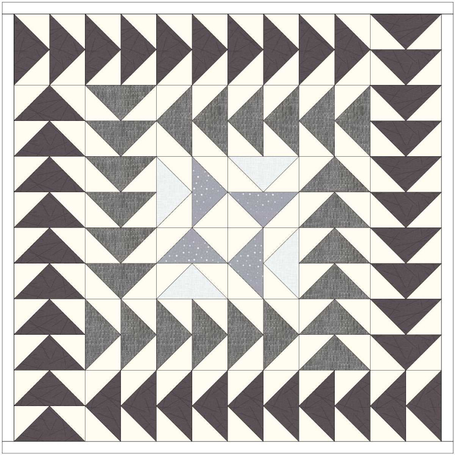 Quick Quilt Top- Alternating spin - values 