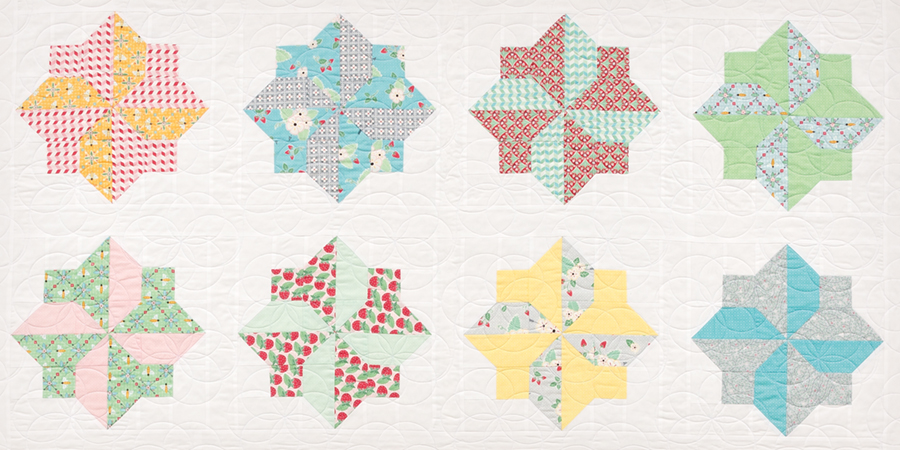 Detailed image of Spin quilt pinwheels