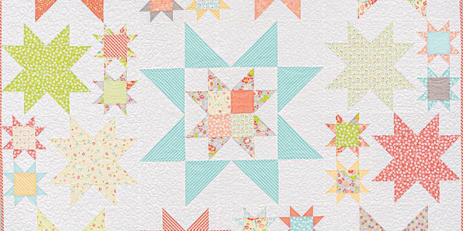 Sweet Stars quilt pattern zoomed in