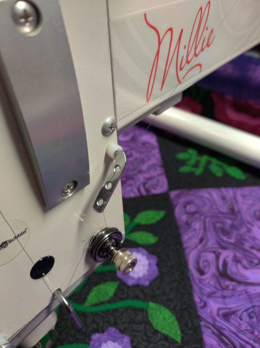 Tips for using specialty threads - example of thread path through the 3-hole guide