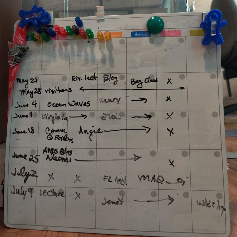Top tips for building a successful longarm business - schedule board