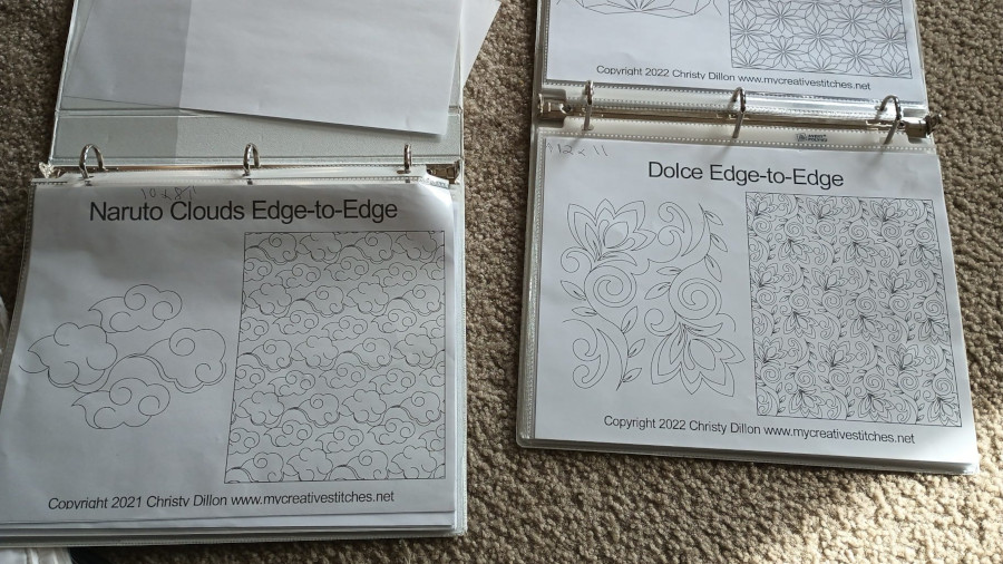 Tips for organizing and storing quilting designs - sample book for quilt designs