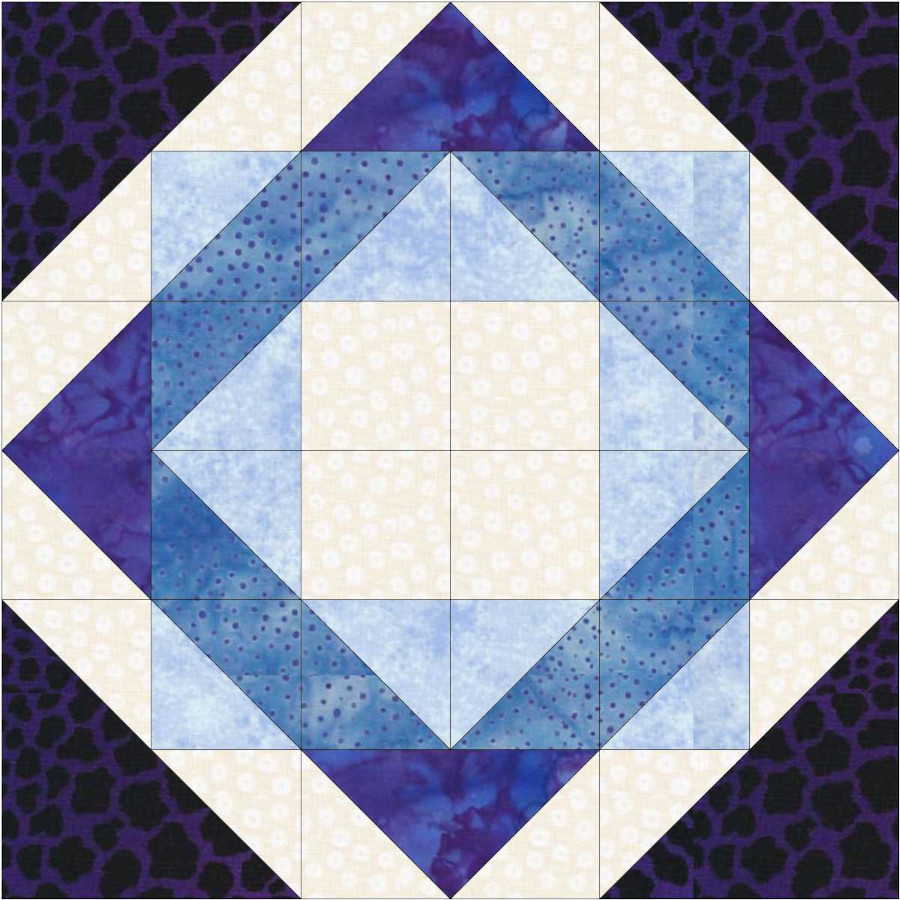 Achieving color illusion in longarm quilting – Part 1: Transparency - traditional block