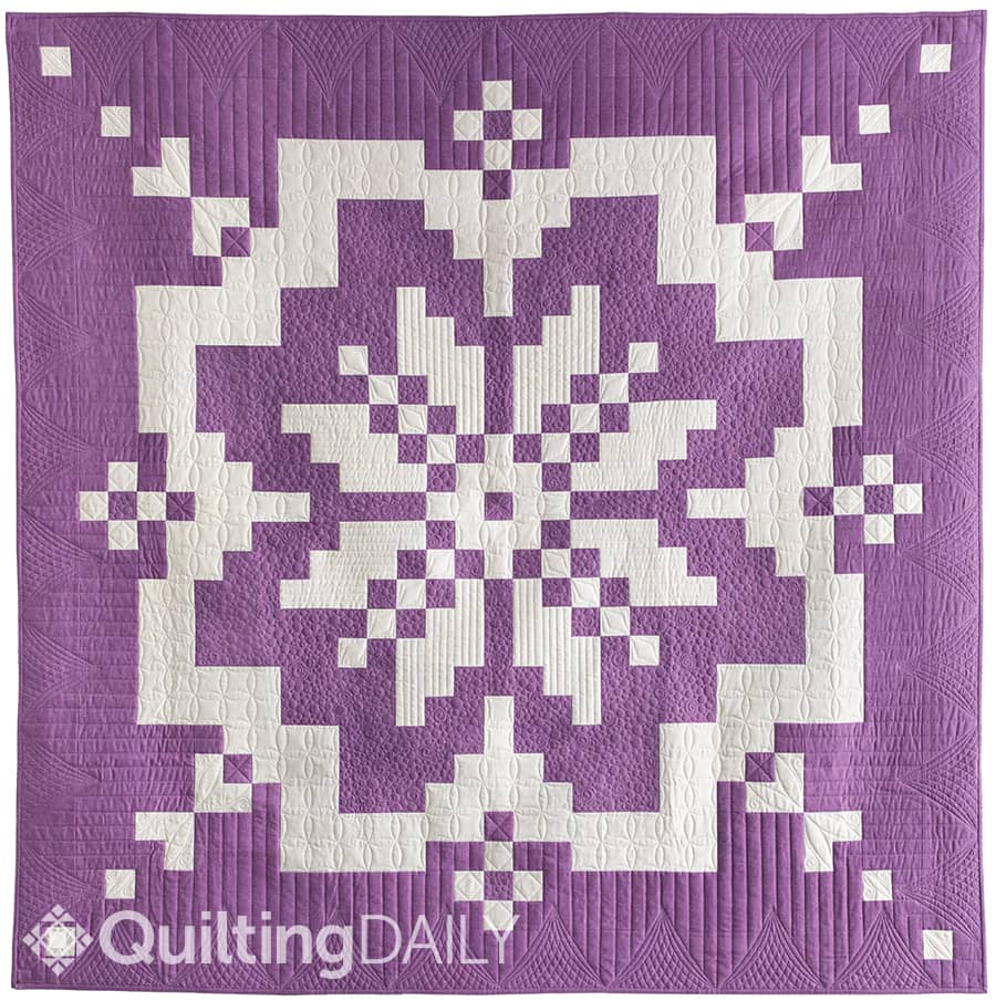 Free pattern: Snow Blossom - full view of quilt pattern