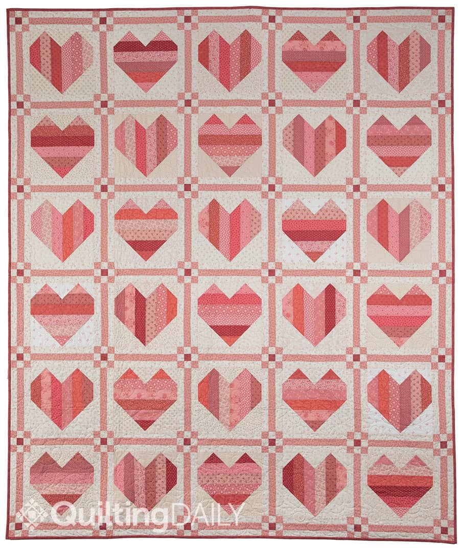 Free pattern: Change of Hearts - full view of the change of hearts quilt pattern