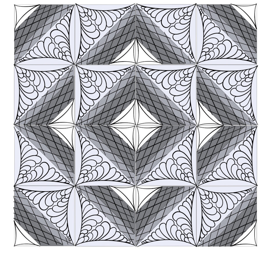 Quick Quilt Top – Half Square Triangle Block: Help us pick a quilting design - feather diamond cross hatch quilt design