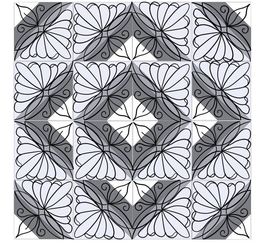 Quick Quilt Top – Half Square Triangle Block: Help us pick a quilting design - feather leaf quilt design