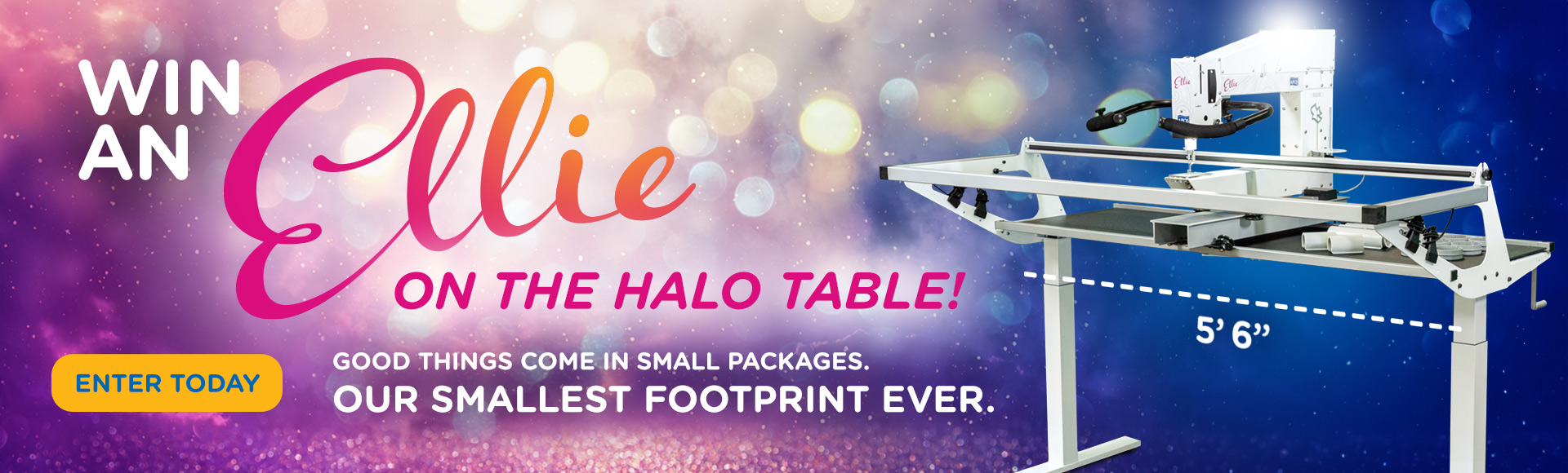 Ellie quilting machine on a Halo table