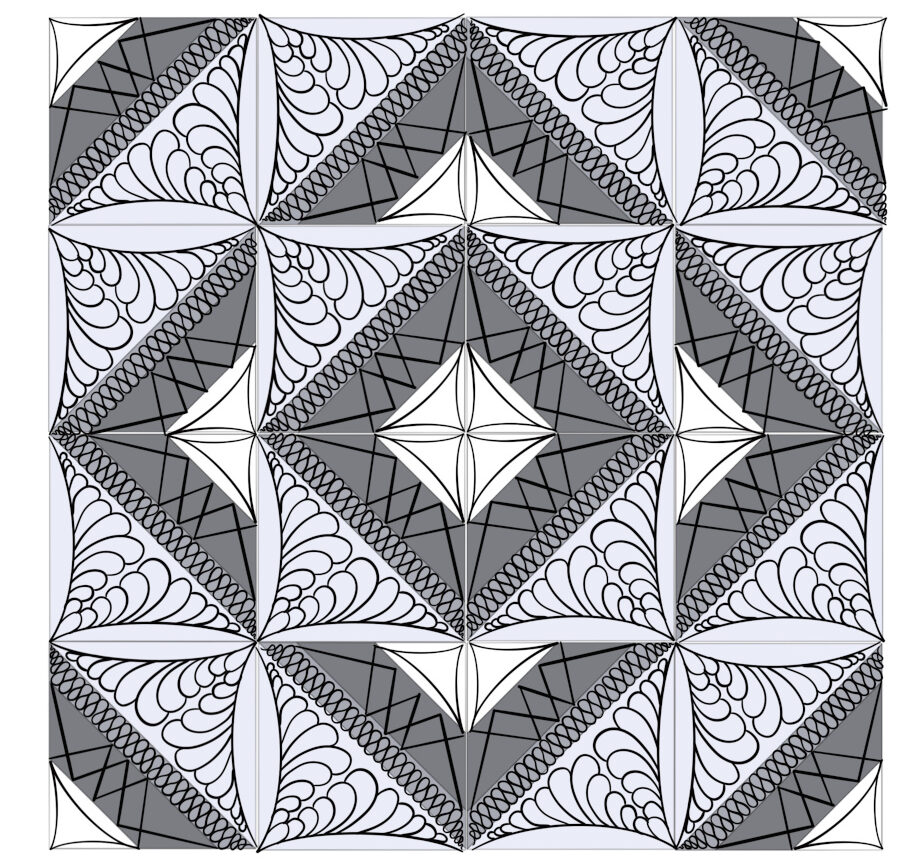 Quick Quilt Top – Half Square Triangle Block: Help us pick a quilting design - feather star quilt design