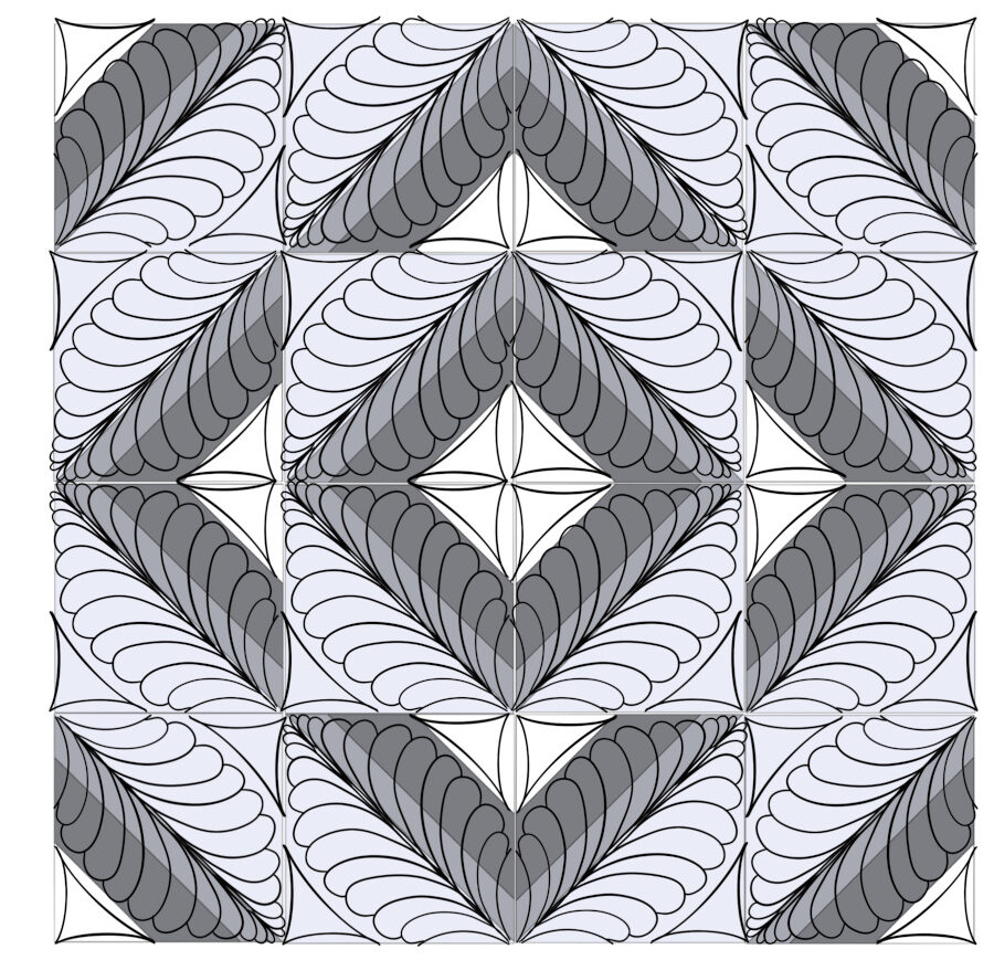 Quick Quilt Top – Half Square Triangle Block: Help us pick a quilting design - feather pumpkin seed quilt design