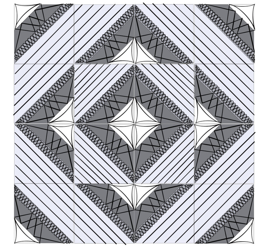 Quick Quilt Top – Half Square Triangle Block: Help us pick a quilting design - star lines quilt design